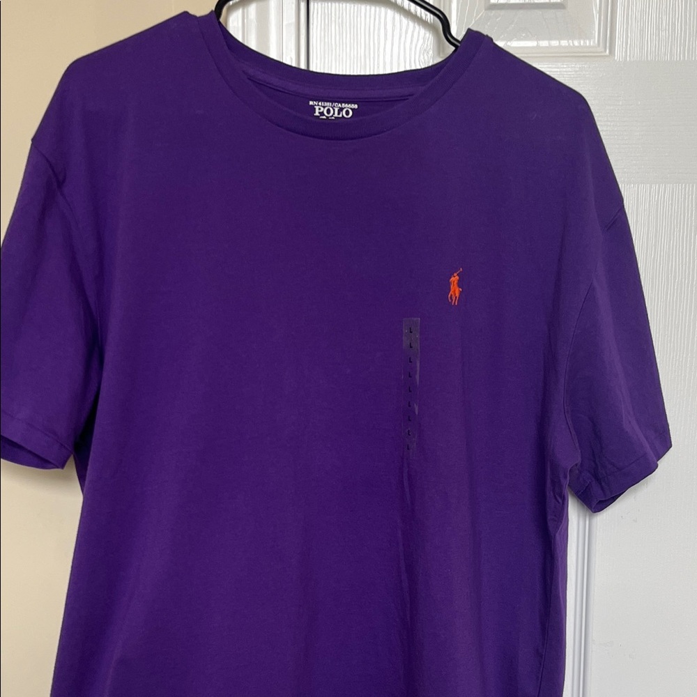 Polo by Ralph Lauren Purple Short Sleeve Tee with Orange Pony Logo